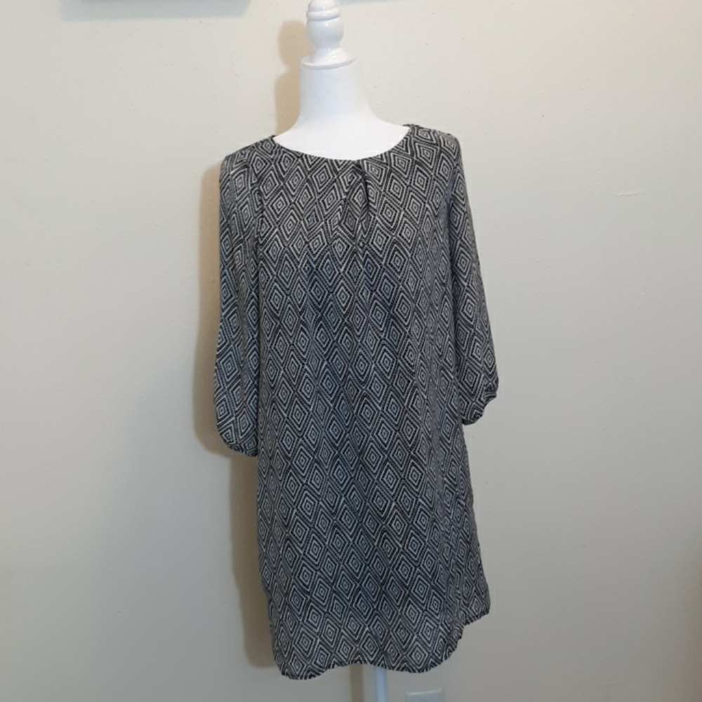 H&M 3/4 Sleeve Baby Doll Dress black/white